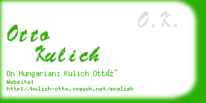 otto kulich business card